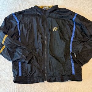 Tail Vintage Black Windbreaker Jacket with Blue and Yellow Accents